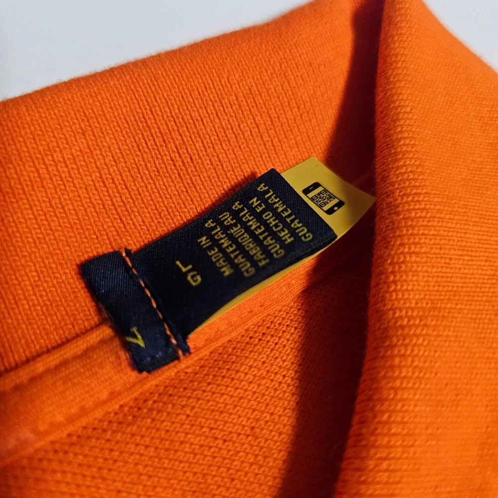Polo Ralph Lauren Mens Classic Fit Mesh Pique Polo Shirt Orange Large L New